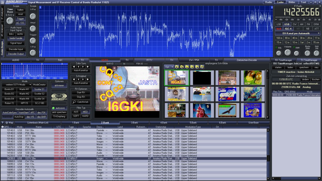 RadioJet Software SSTV mit Scope