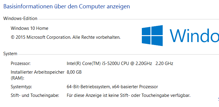 Windows 10 Computer Info
